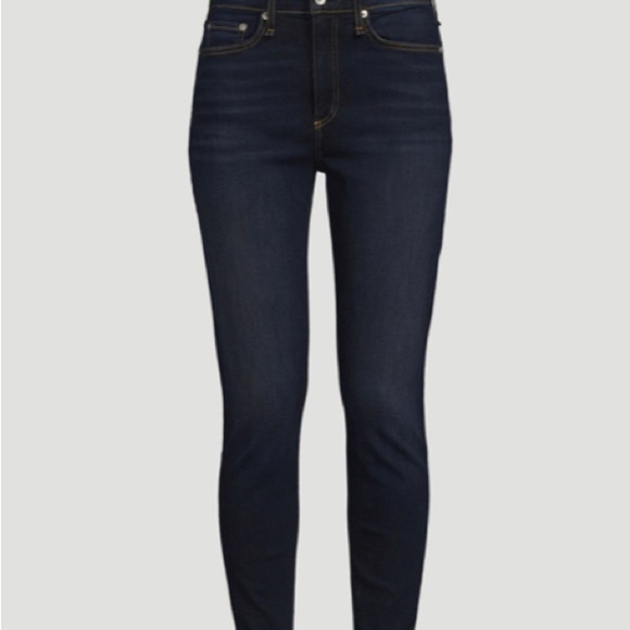 RAG & BONE Sz 27 Nina High Rise Ankle Skinny Black with Sheen Jeans - Picture 13 of 13